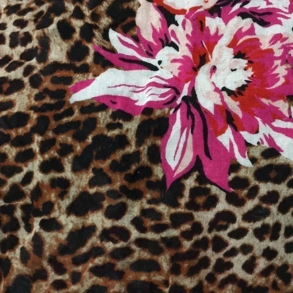 Victoria's Secret Leopard Floral Scarf Wrap Shawl Pink Brown NWT